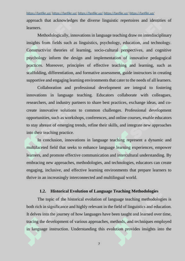 Innovations in teaching foreign languages 7