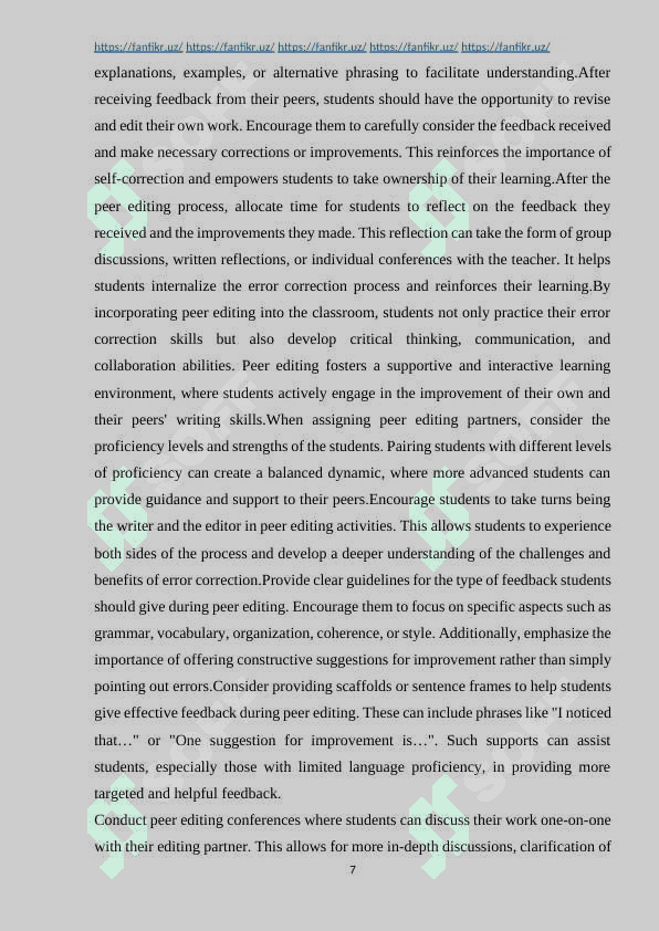 THE TECHNIQUES  OF ERROR CORRECTION IN ENGLISH CLASROOM 6