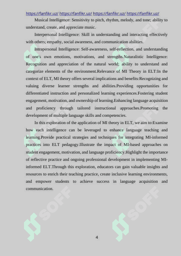 THE WAYS OF APPLICATION OF THE MULTIPLE INTELLIGENCES THEORY IN ELT 3