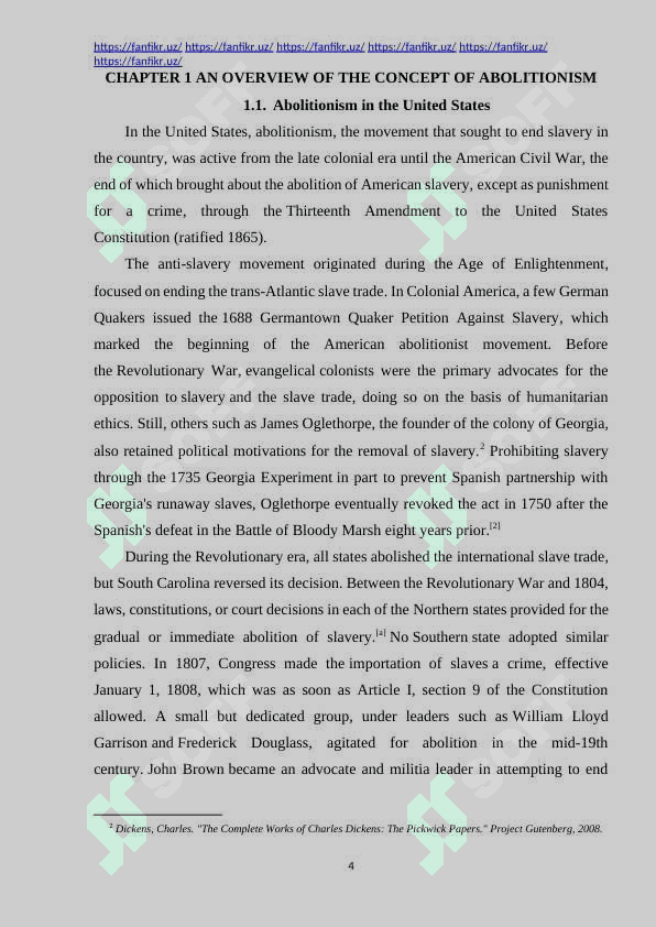 THE CONCEPT OF ABOLITIONISM IN AMERICAN LITERATURE 4
