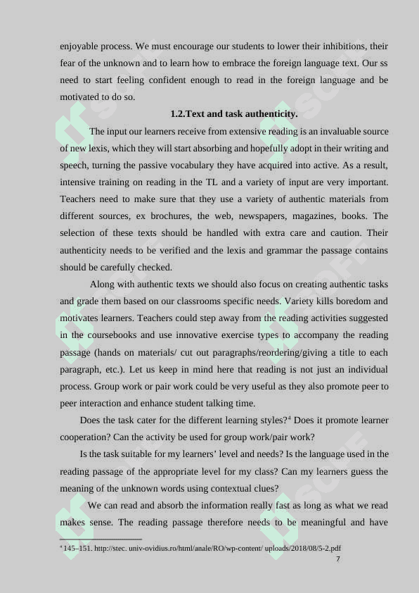 Designing reading activities. 7