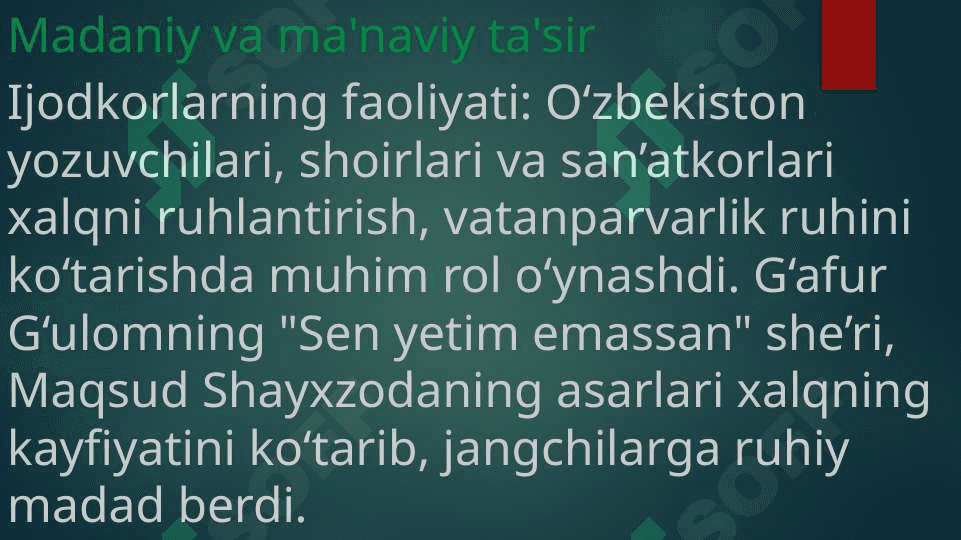 O ‘zbekistonlik    jangchilarning   frontlardagi   faoliyati 5