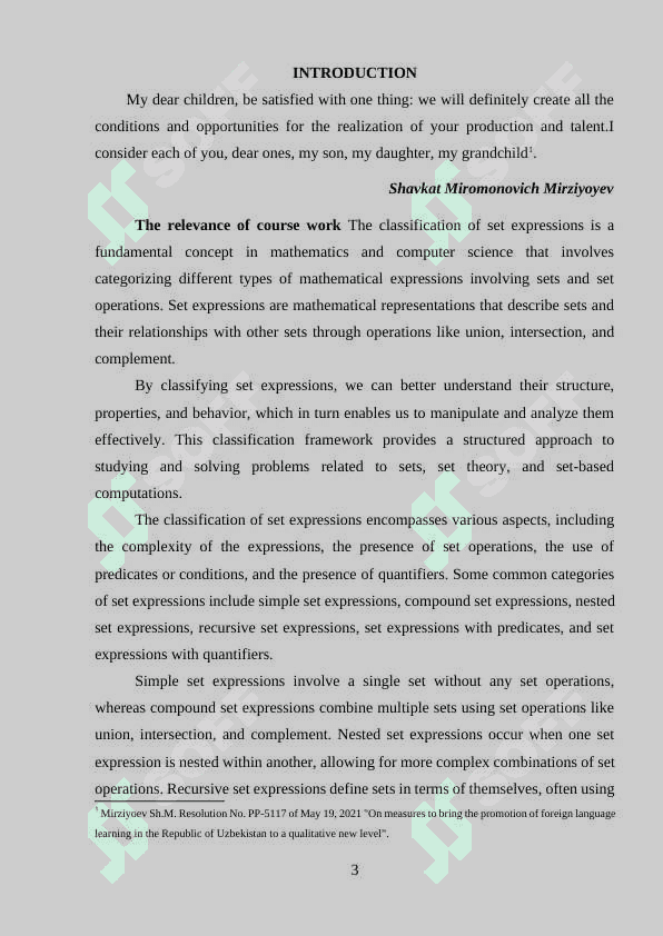 CLASSIFICATION OF SET EXPRESSIONS 3