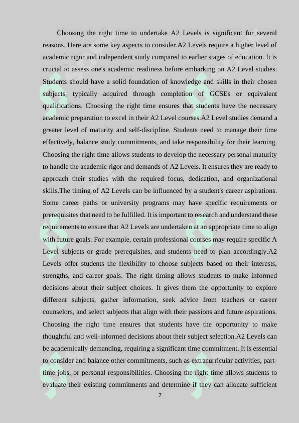 METHODS TO SELECT APPROPRIATE WHILE-ACRIVITIES  FOR A2 LEVELS. 7
