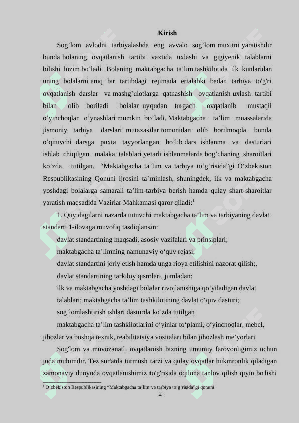 MTT DA QO'SHIMCHA TA'LIM XIZMATLAR VA SOGʻLOM OVQATLANISHNI TASHKIL ETISH 2