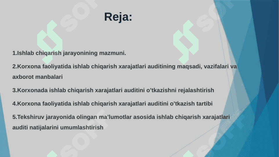 Ishlab chiqarish jarayoni auditi 2