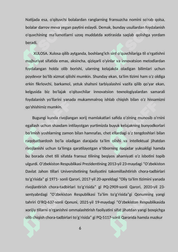 UMUMTA`LIM MAKTAB O`QUVCHILARINING DIALOGIK NUTQINI RIVOJLANTIRISHDA TA`LIM TEXNOLOGIYALARINING AHAMIYATI. 7