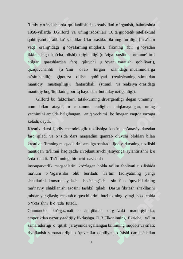 . Kreativ ta’limga zamonaviy yondashuv 2