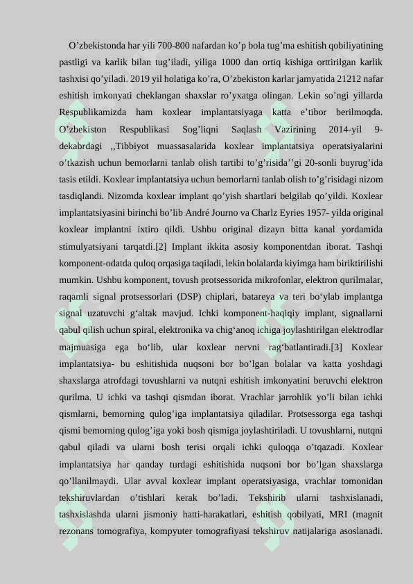 Koxlear implantatsiyadan keyingi uzoq muddat olib boriladigan korreksion pedagogik ishlarning muxim davrlari. 2