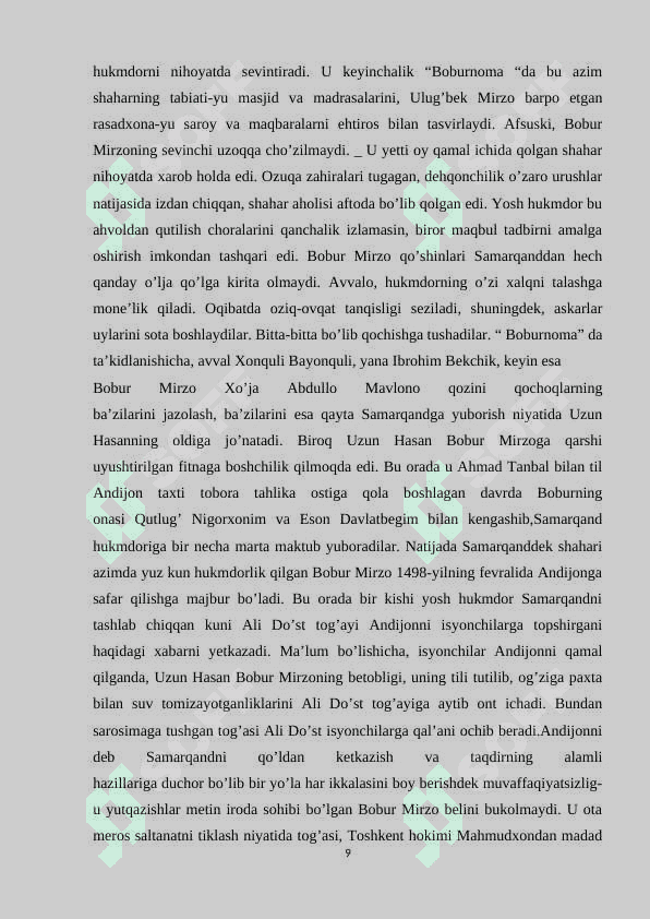 ZAHIRIDDIN MUHAMMAD BOBUR ASOS SOLGAN BOBURIYLAR SULOLASI 8