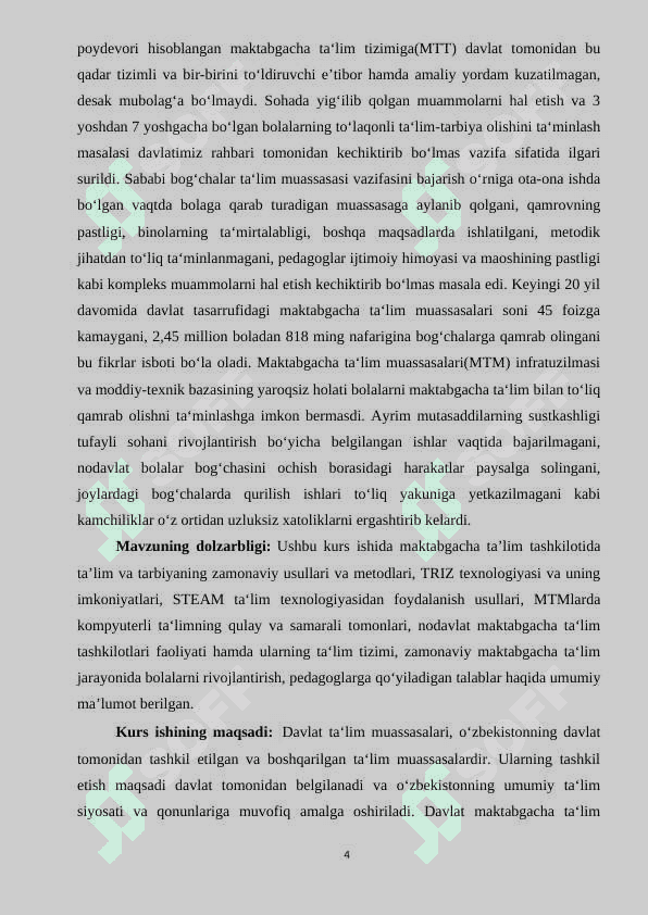 Davlat va nodavlat maktabgacha ta‘lim muassasalarining o‘ziga xosliklari 4