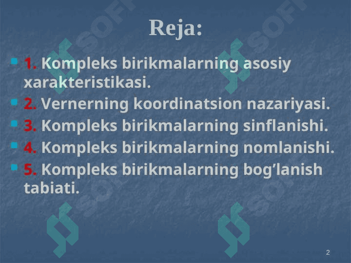Kompleks birikmalar 2