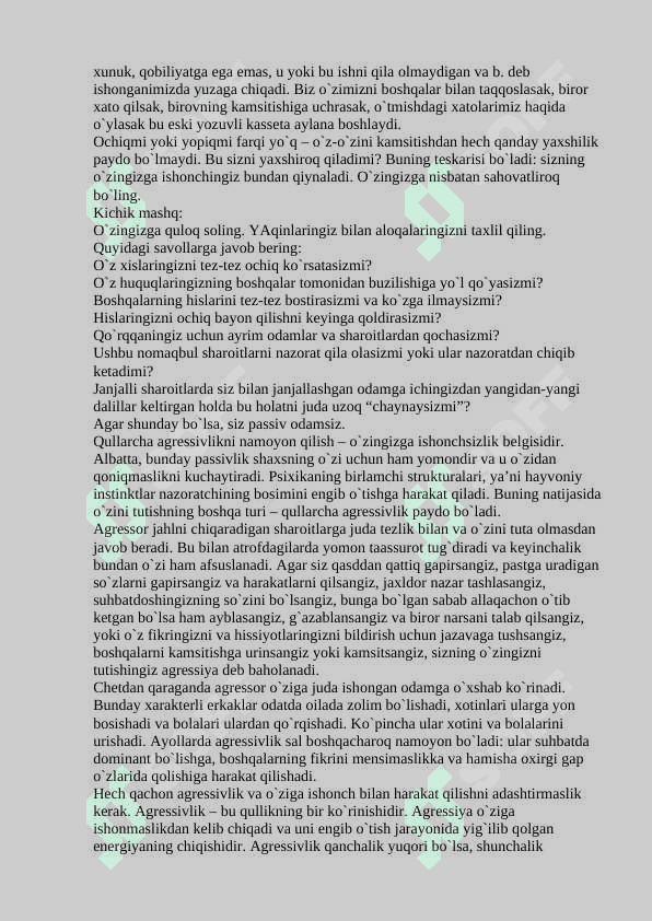 Ishоnch muammоsi. O'zingizga ishonch. 3