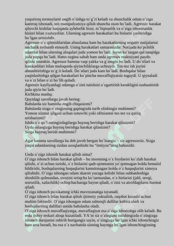 Ishоnch muammоsi. O'zingizga ishonch. 4