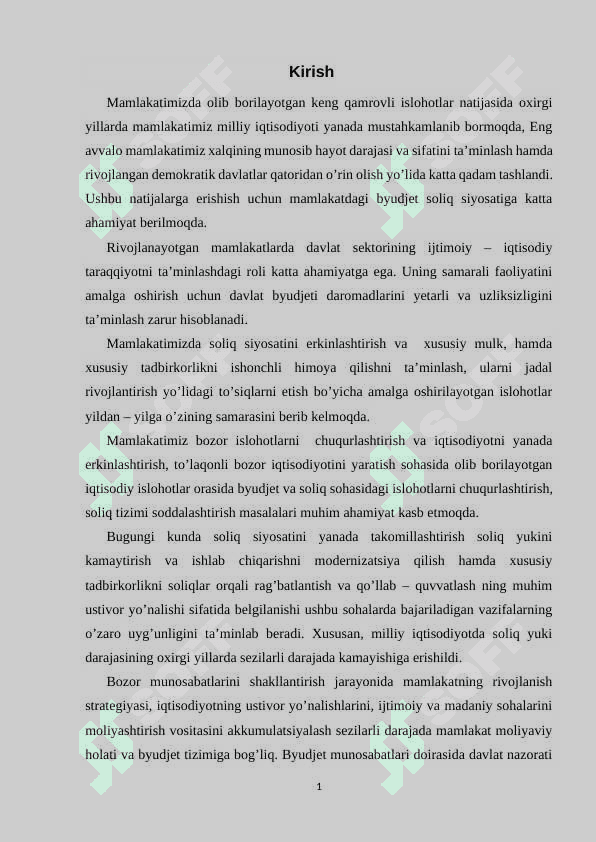 Hozirgi sharoitda O'zbekiston Respublikasida byudjet – soliq siyosating ustuvor yo‘nalishlari 2