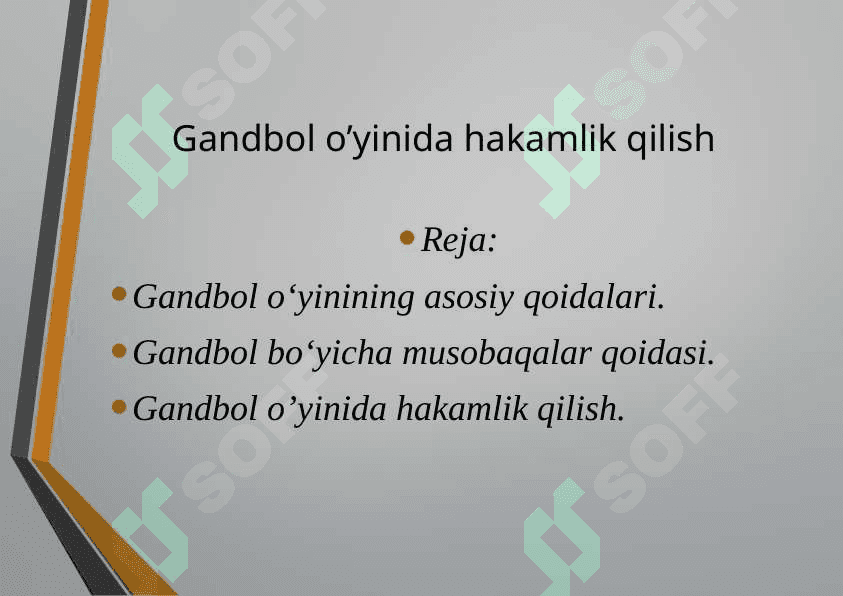 Gandbol o’yin qoidalari va  hakamlik qilish 2