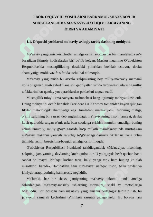 Maʼnaviy – maʼrifiy ishlarda oʼquvchi – yoshlar shaxsini axloqiy tarbiyalash 7