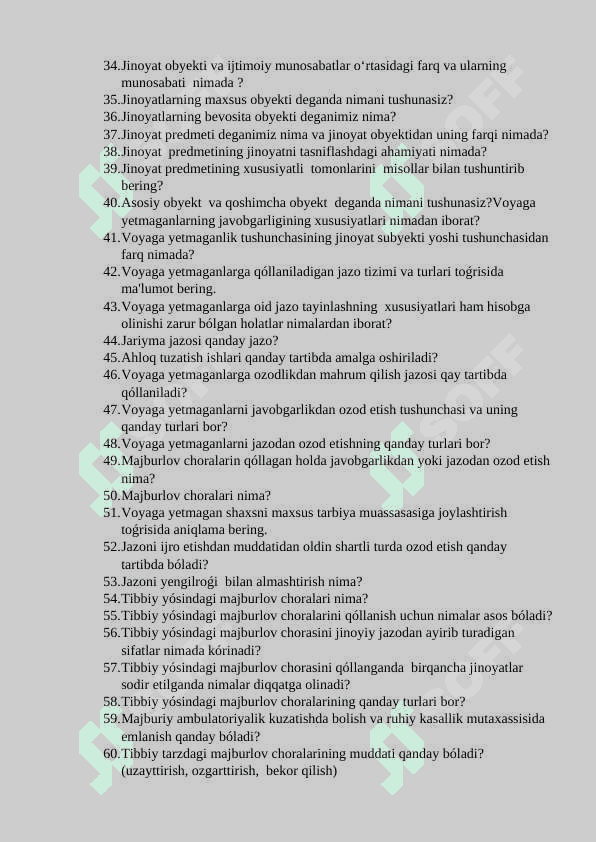 Jinoyat huquqi sessiya savollari 2