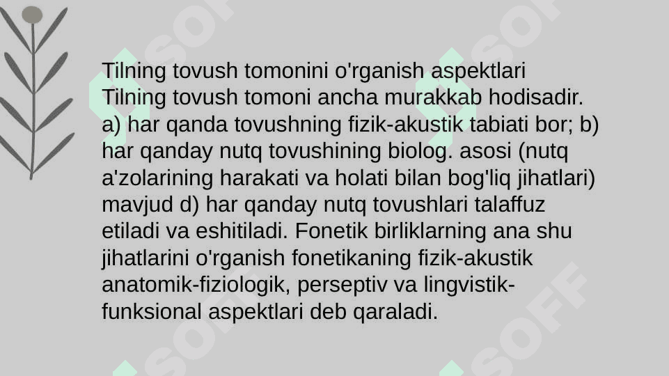 Fonetikaning to‘rt aspekti Ona tili 3