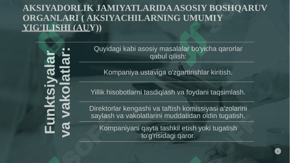 AKSIYADORLIK JAMIYATLARIDA BOSHQARUV ORGANLARI 4
