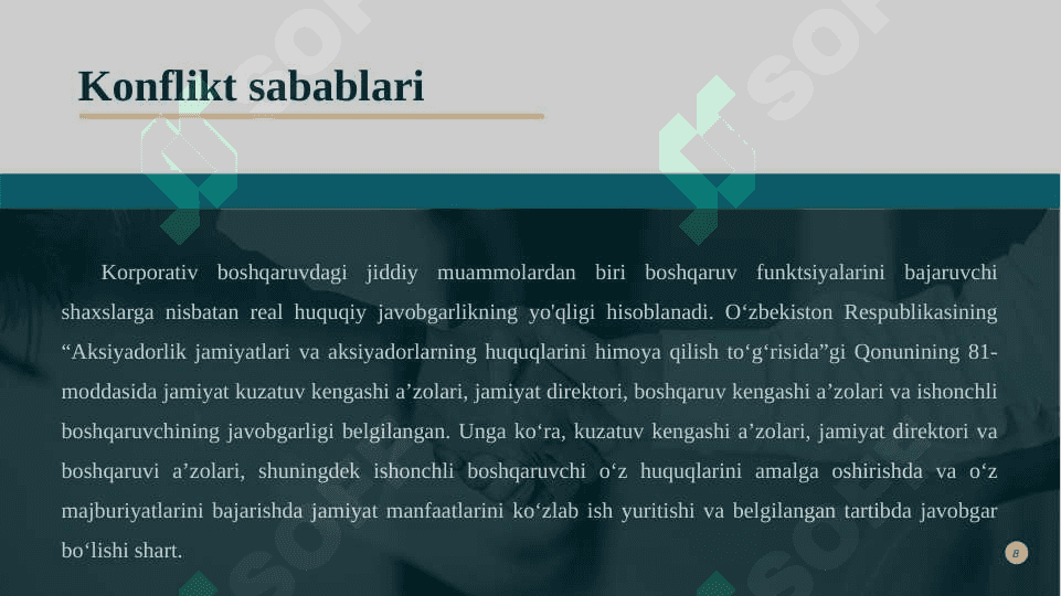 Korporativ nizolar va ularning oldini olish 8