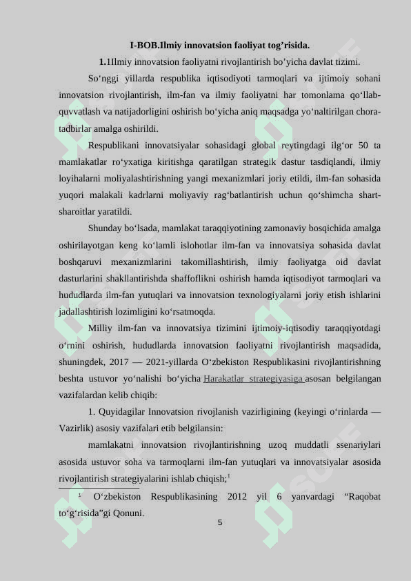 ILMIY-INNOVATSION FAOLIYATNING QONUNIY VA NORMATIV HUQUQIY ASOSI. 4