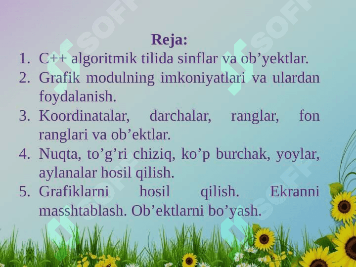 GRAFIKA VA MULTIMEDIANI DASTURLASH TIZIMLARIDA QO`LLASH. AXBOROT 2