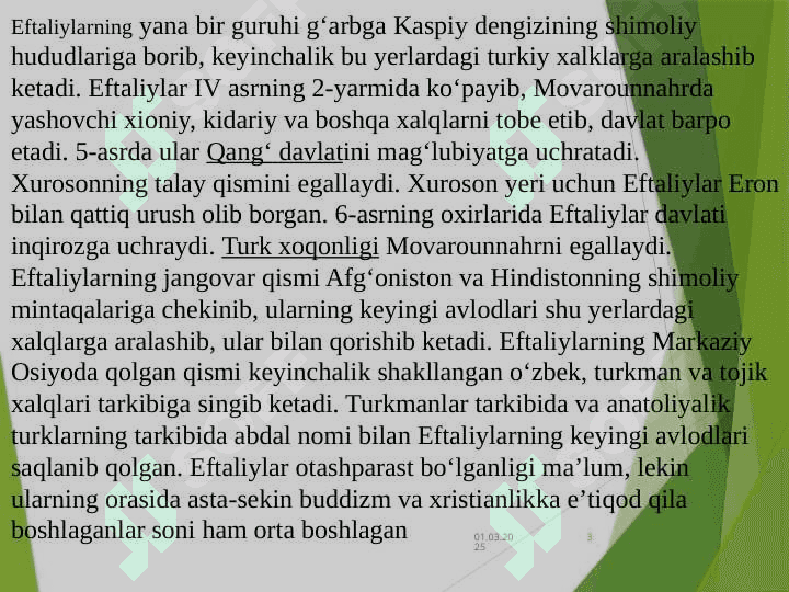 Eftallar davlati. Eftallar davridaijtimoiy-iqtisodiy va madaniy hayot 3