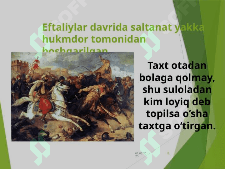 Eftallar davlati. Eftallar davridaijtimoiy-iqtisodiy va madaniy hayot 8