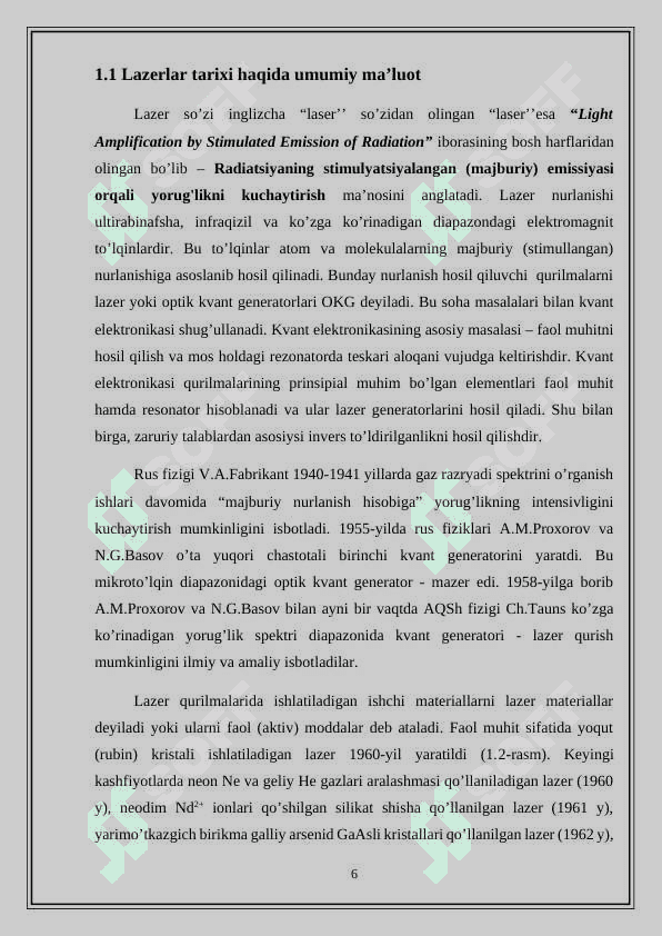 Mavzu: Lazer nurini modulyatsiya qilish    KURS  ISHI 6