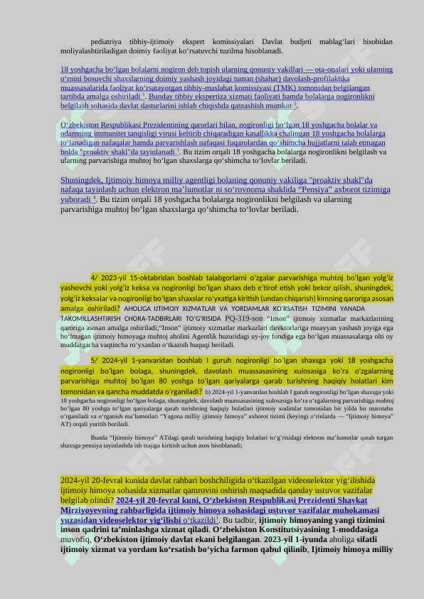 Ijtimoiy himoya milliy agentligi va uning muassasalariga ishga kirish uchun suhbat bosqichida tushadigan savollar hamda javoblari. 3