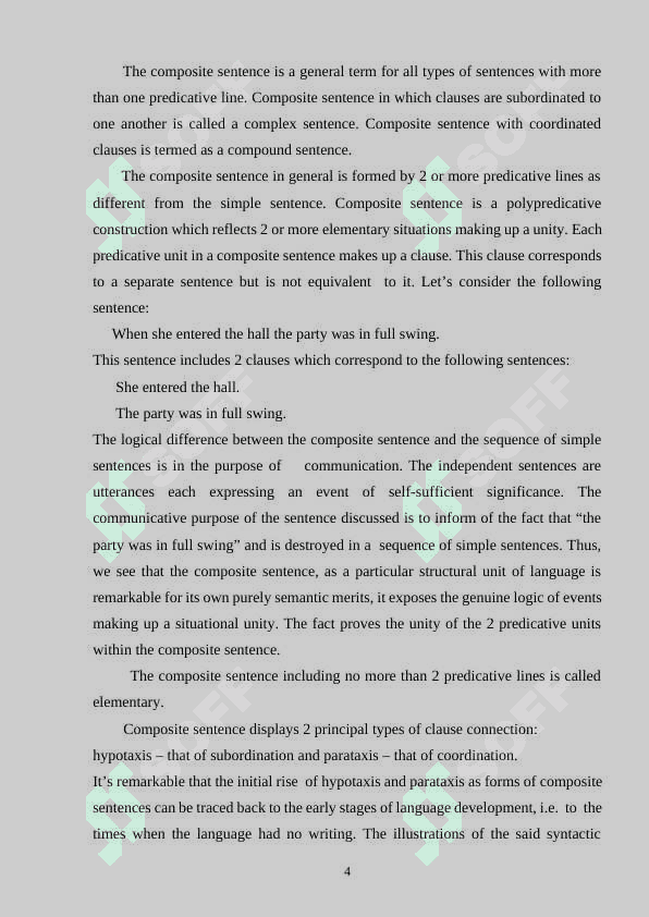 The  structure  of  a  complex  Sentence 4