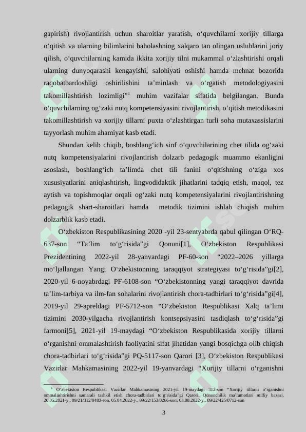 Boshlang‘ich sinf o‘quvchilarida nutqiy kompetensiyalarni rivojlantirish muammosining ilmiy tadqiqot ishlarida o‘rganilganligi 3