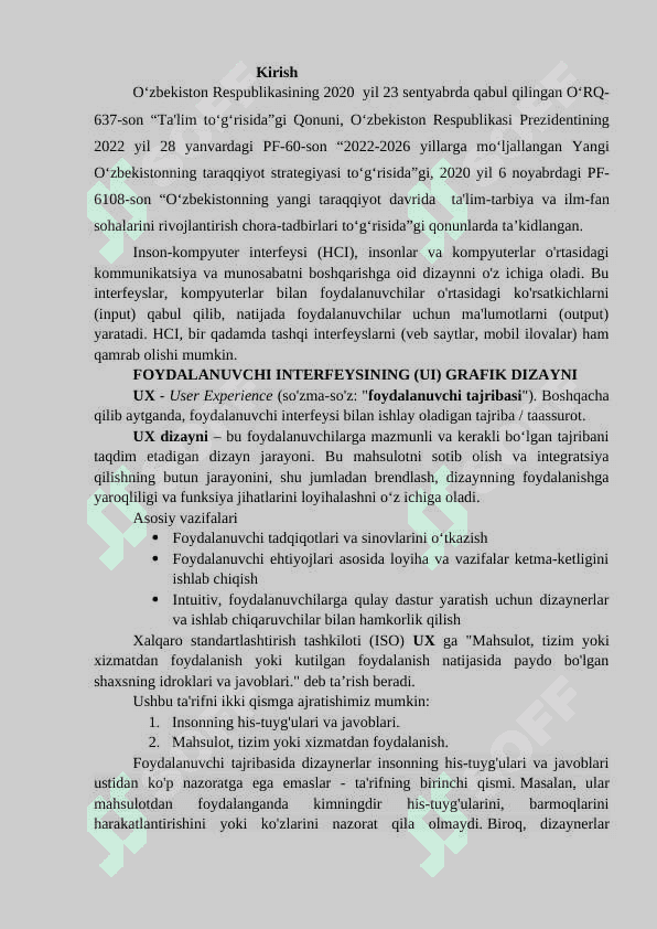 UI (foydalanuvchi interfeysi) va UX (foydalanuvchi tajribasi 2