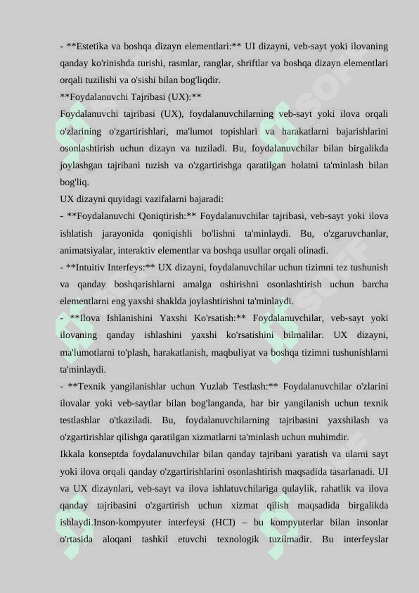 UI (foydalanuvchi interfeysi) va UX (foydalanuvchi tajribasi 8