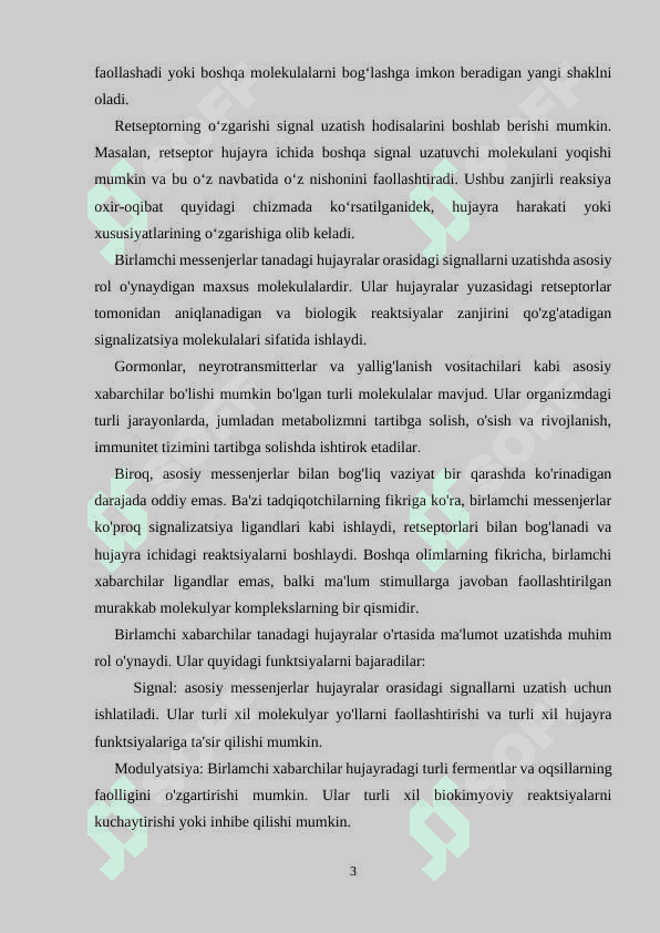 Birlamchi va ikkilamchi messenjerlar strukturasi 3