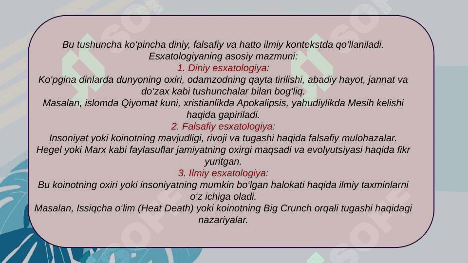 Esxatologiyaning mohiyati ( qiyomat va oxirat dunyosi ) 4