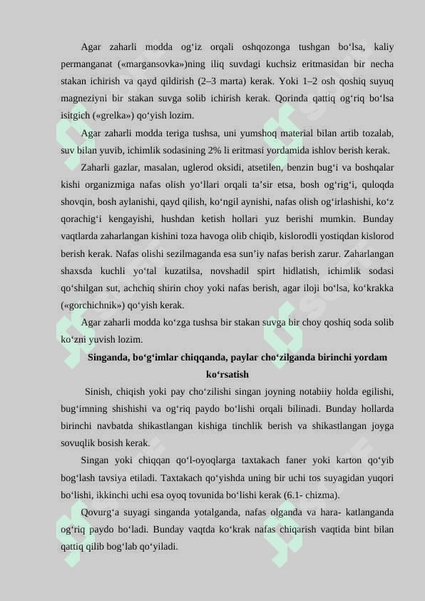 Birinchi tibbiy yordam ko’rsatish 4
