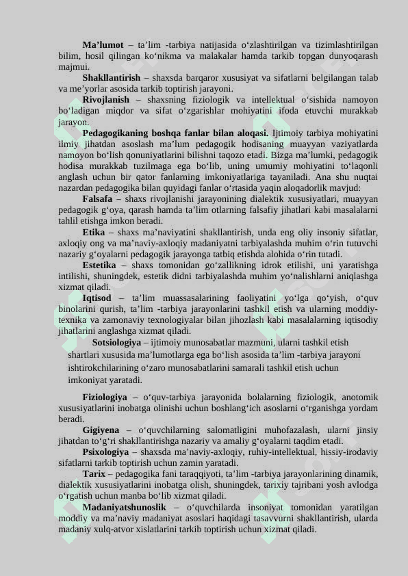 PEDAGOGIKA NAZARIYASI FANINING MAZMUNI  VA MOHIYATI, PREDMETI 3