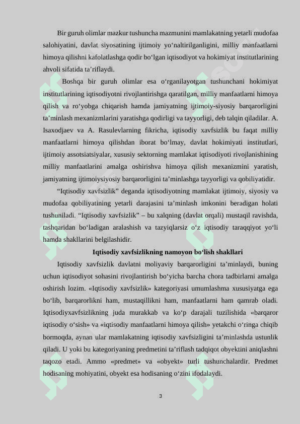 Jamiyatdagi iqtisodiy xavflar va ulardan muhofazalanish chora-tadbirlari 3