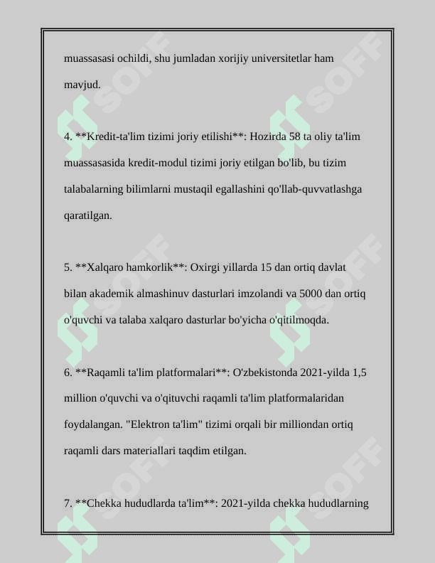 O'ZBEKISTONDA IJTIMOIY SOHADA AMALGA OSHIRILAYOTGAN O'ZGARISHLAR MAZMUNI VA MOHIYATI 4