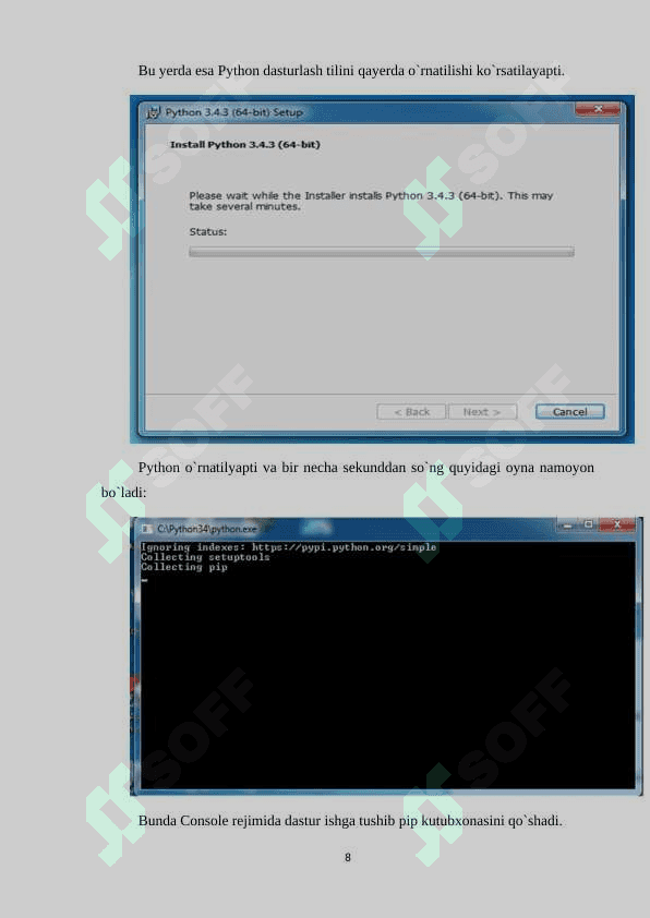 PYTHON DASTURLASH TILIDA SODDA DASTURLARNI TUZISH 8