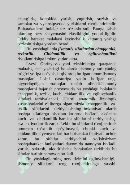 JISMONIY MADANIYAT NAZARIYASI VA METODIKASI FANIDAN   O’QUV - USLUBIY MAJMUA 6