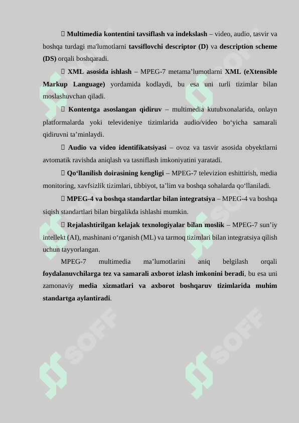 MPEG-7 audio-video ma'lumotlarni siqish standartini qurish tamoyillari 5