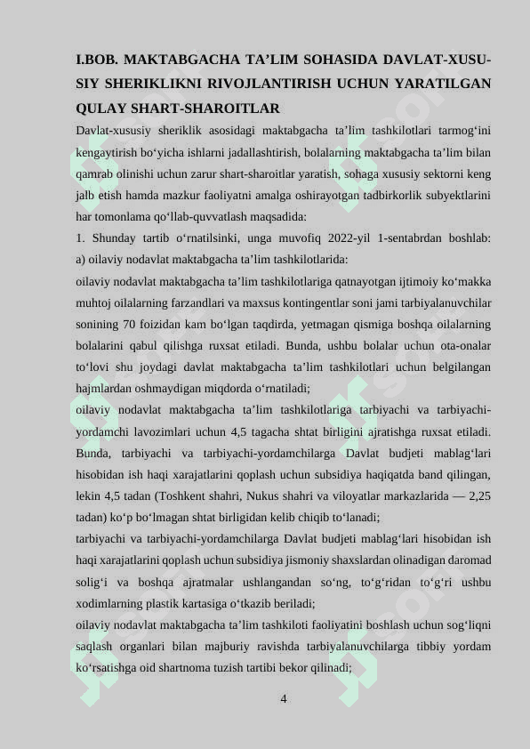 Maktabgacha ta’limni rivojlantirish 4