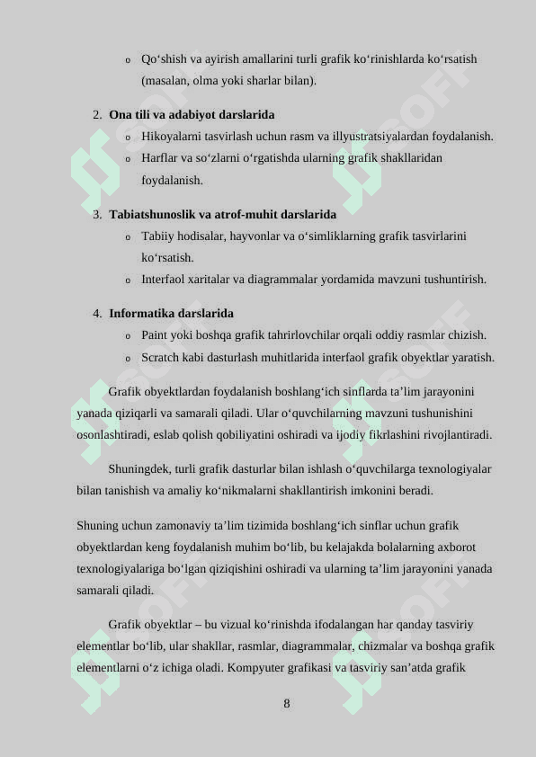 GRAFIK KO‘RINISHDAGI OBYEKTLAR USTIDA ISHLASH 8