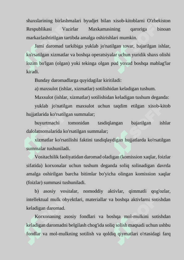 Yuridik shaxslarning mol-mulk soligi bo’yicha imtiyozlar. 6