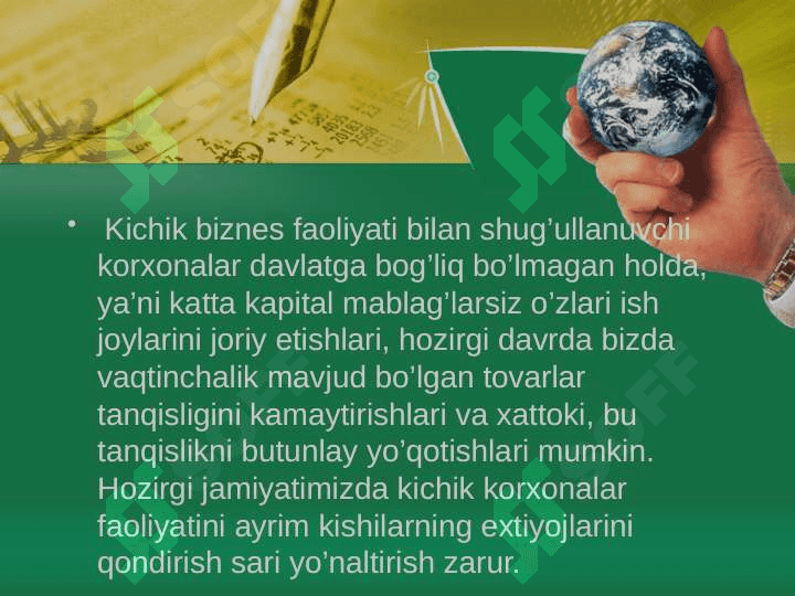 O’zbekistonda tadbirkorlik faoliyatini rivojlantirish yo’nalishlari 3