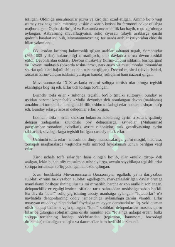 O’RTA ASRLARDA SOLIQ MUNOSABATLARINING RIVOJLANISHI 7