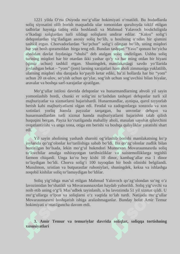 O’RTA ASRLARDA SOLIQ MUNOSABATLARINING RIVOJLANISHI 8